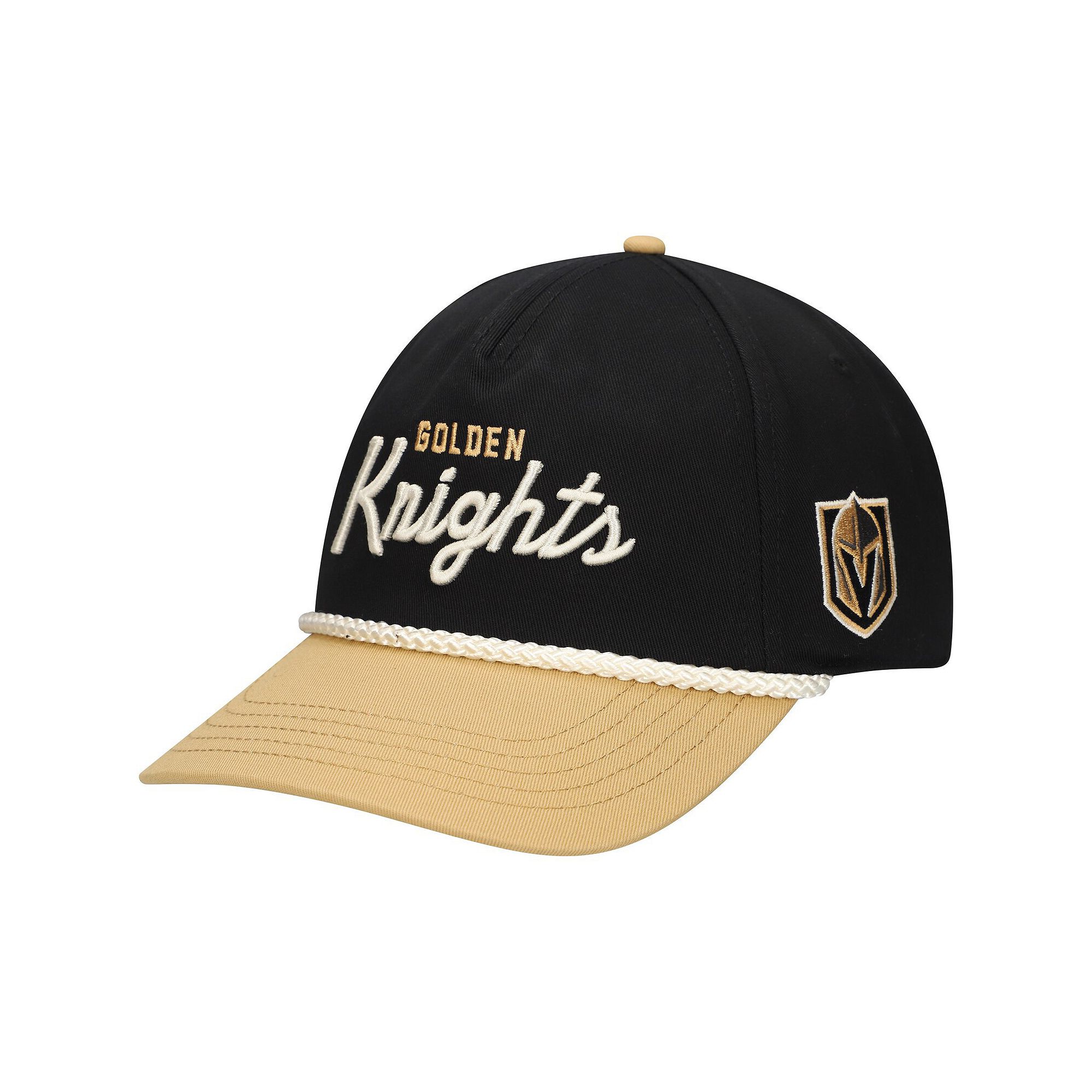 Mens American Needle Black/Gold Vegas Golden Knights Roscoe Washed Twill A