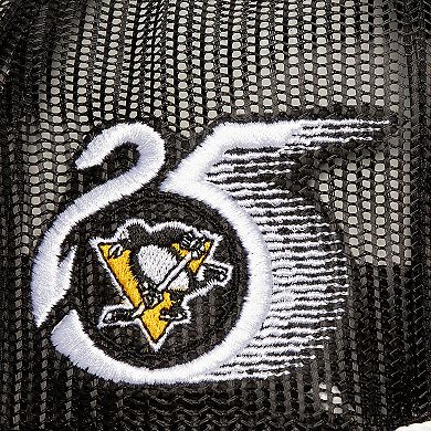 Men's Mitchell & Ness Black Pittsburgh Penguins Roper Trucker Snapback Hat
