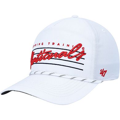 Men's '47 White Washington Nationals Downburst Hitch Snapback Hat