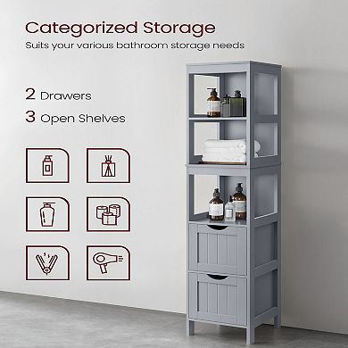 Bathroom Floor Cabinet With 2 Drawers