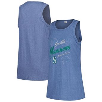Women's Soft as a Grape Navy Seattle Mariners Gauze High Neck Tank Top