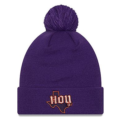 Men's New Era Purple Houston Dynamo FC Jersey Hook Cuff Knit Hat with Pom