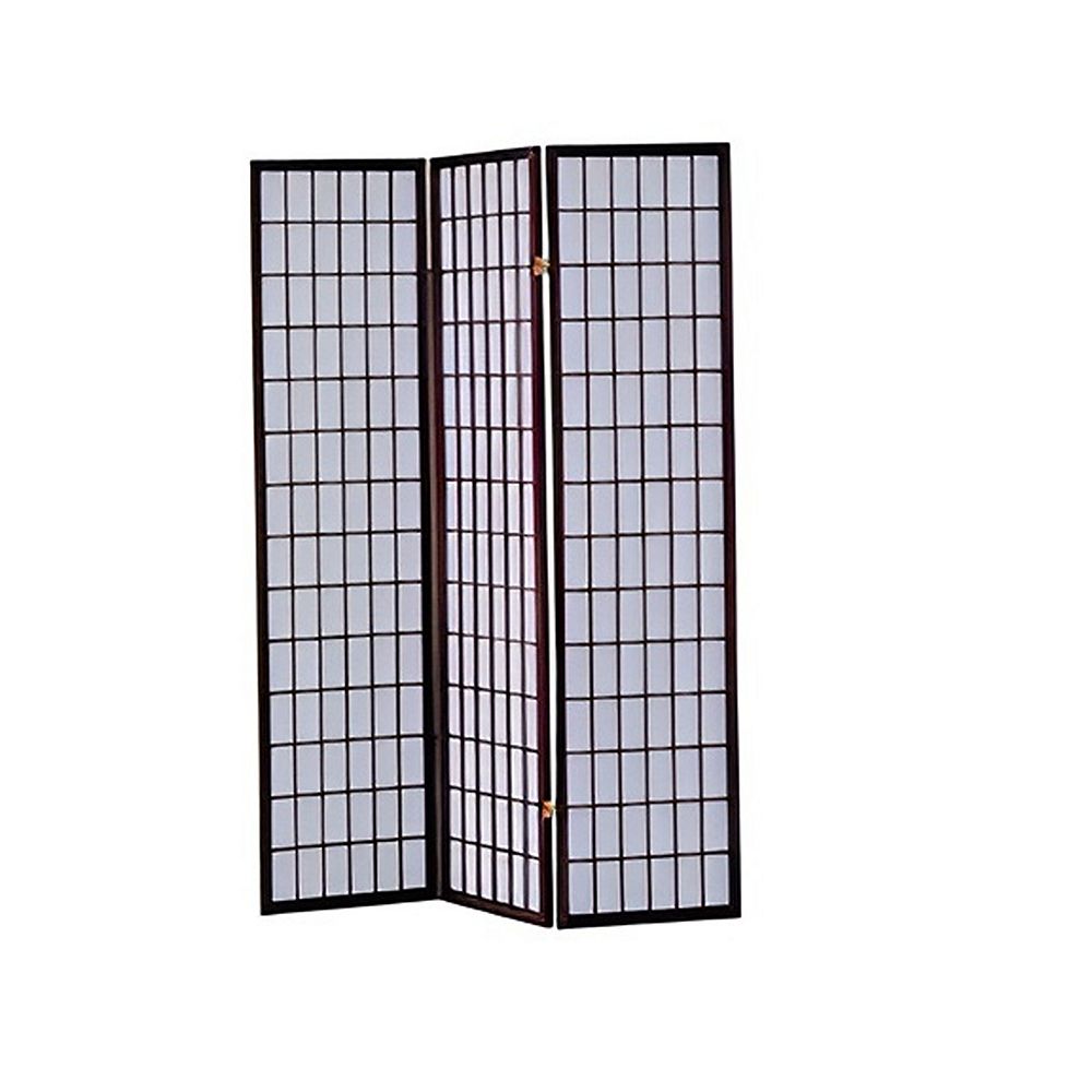 Cherry Wood 3 Panel Folding Room Divider Screen for Living Room or ...