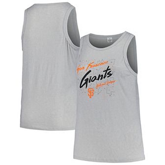 Women's Soft as a Grape Steel San Francisco Giants Plus Size Curvy High Neck Tri-Blend Tank Top