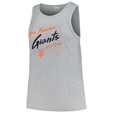 Women's Soft as a Grape Steel San Francisco Giants Plus Size Curvy High Neck Tri-Blend Tank Top