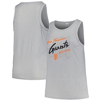 Women's Soft as a Grape Steel San Francisco Giants Plus Size Curvy High Neck Tri-Blend Tank Top