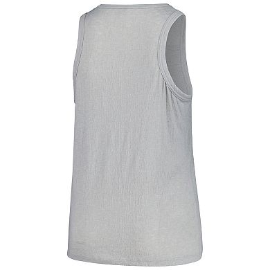 Women's Soft as a Grape Steel San Diego Padres Plus Size Curvy High Neck Tri-Blend Tank Top