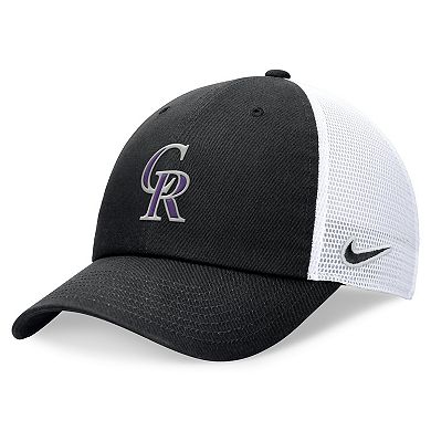Men's Nike Black Colorado Rockies Evergreen Club Trucker Adjustable Hat