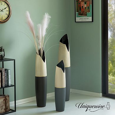Freestanding Ceramic Floor Vase - Handcrafted Waterproof Vase for Tall Floral Arrangements