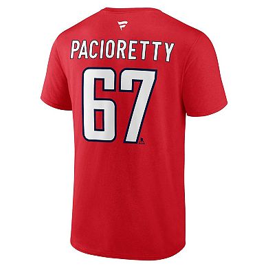 Men's Fanatics Branded Max Pacioretty Red Washington Capitals Authentic Stack Name & Number T-Shirt