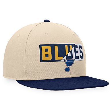 Men's Fanatics Branded Cream/Navy St. Louis Blues Goalaso Snapback Hat
