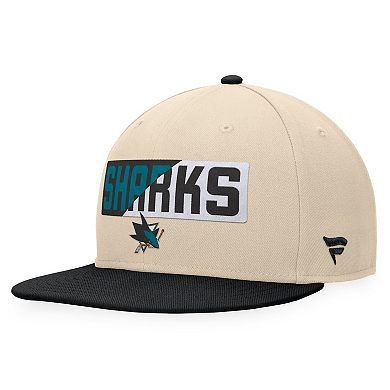 Men's Fanatics Branded Cream/Black San Jose Sharks Goalaso Snapback Hat