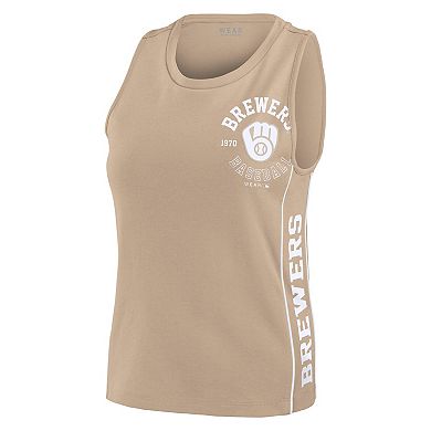 Women's WEAR by Erin Andrews Tan Milwaukee Brewers Tonal Tank Top