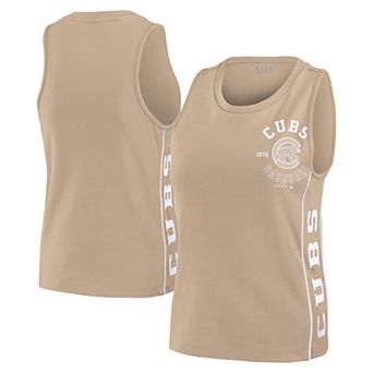 Women's WEAR by Erin Andrews Tan Chicago Cubs Tonal Tank Top