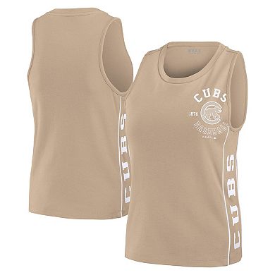 Women's WEAR by Erin Andrews Tan Chicago Cubs Tonal Tank Top