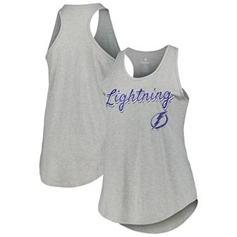 Women's Fanatics Branded Heather Gray Tampa Bay Lightning Plus Size Racerback Tank Top