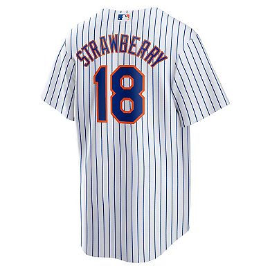 Men's Nike Darryl Strawberry White New York Mets Home Replica Player Jersey