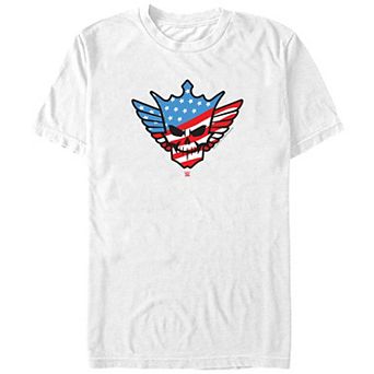 Big & Tall WWE Cody Rhodes USA Flag Print Skull Badge Graphic Tee
