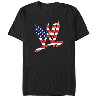 Big & Tall WWE USA Flag Print Logo Graphic Tee