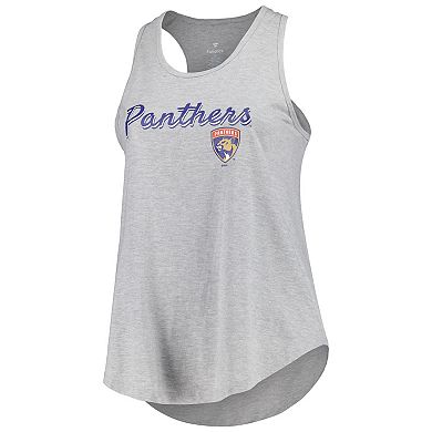 Women's Fanatics Branded Heather Gray Florida Panthers Plus Size Racerback Tank Top