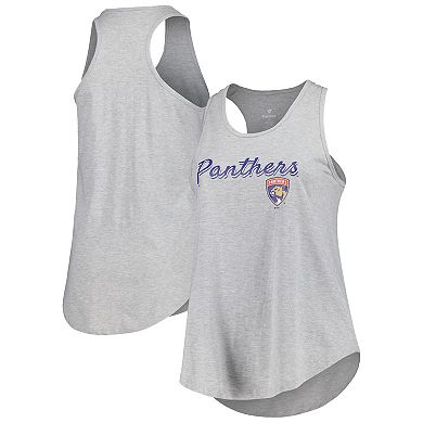 Women's Fanatics Branded Heather Gray Florida Panthers Plus Size Racerback Tank Top