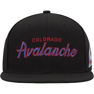 Men's Mitchell & Ness Black Colorado Avalanche Core Team Script 2.0 Snapback Hat