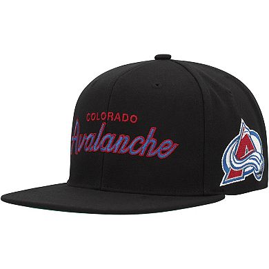 Men's Mitchell & Ness Black Colorado Avalanche Core Team Script 2.0 Snapback Hat
