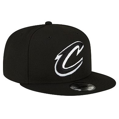 Men's New Era Cleveland Cavaliers Black & White 9FIFTY Snapback Hat