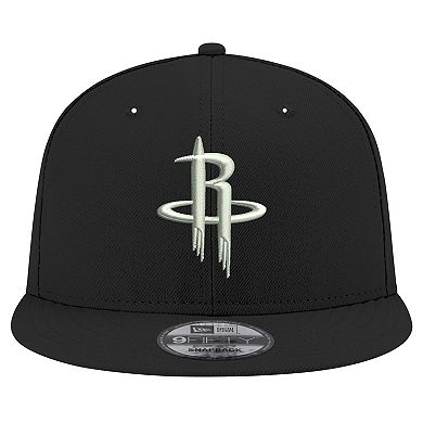 Men's New Era Houston Rockets Black & White 9FIFTY Snapback Hat