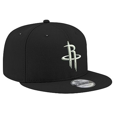 Men's New Era Houston Rockets Black & White 9FIFTY Snapback Hat