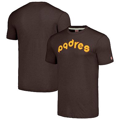 Men's Homage Brown San Diego Padres Cooperstown Collection Hand-Drawn Logo Tri-Blend T-Shirt