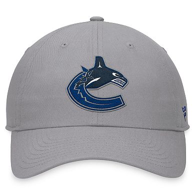 Men's Fanatics Branded Gray Vancouver Canucks Extra Time Adjustable Hat