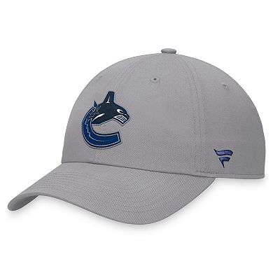 Men's Fanatics Branded Gray Vancouver Canucks Extra Time Adjustable Hat