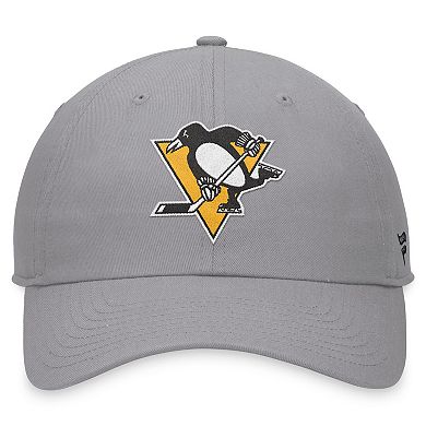 Men's Fanatics Branded Gray Pittsburgh Penguins Extra Time Adjustable Hat