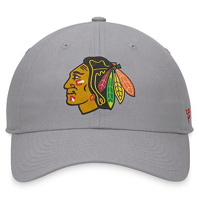 Men's Fanatics Branded Gray Chicago Blackhawks Extra Time Adjustable Hat