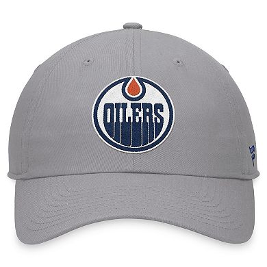 Men's Fanatics Branded Gray Edmonton Oilers Extra Time Adjustable Hat