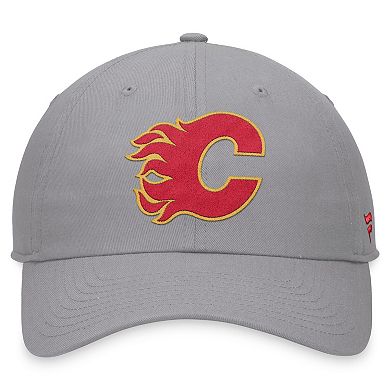 Men's Fanatics Branded Gray Calgary Flames Extra Time Adjustable Hat