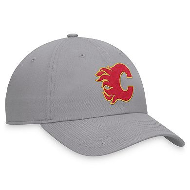 Men's Fanatics Branded Gray Calgary Flames Extra Time Adjustable Hat