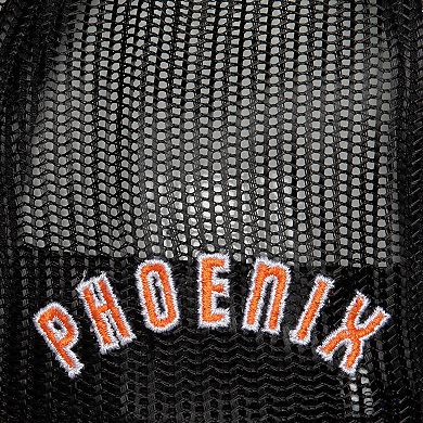Men's Mitchell & Ness White Phoenix Suns Hardwood Classics Blocker Foam Front Trucker Snapback Hat