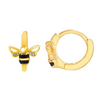 petit cheris Kids' 14k Gold Over Sterling Silver Bumble Bee Hoop Earrings