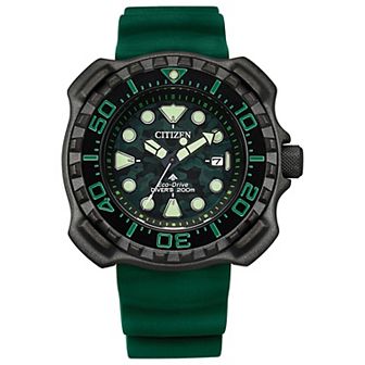 Citizen Men's Eco-Drive Promaster Sea Super Titanium Green Rubber Strap Dive Watch