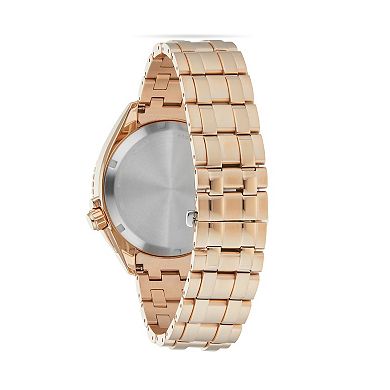Citizen Men's Eco-Drive Sport Luxury Carson Rose Gold Tone Stainless Steel Black Dial Bracelet Watch