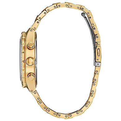 Citizen Men's Eco-Drive Classic Gold Tone Stainless Steel Crystal Accent Chronograph Bracelet Watch