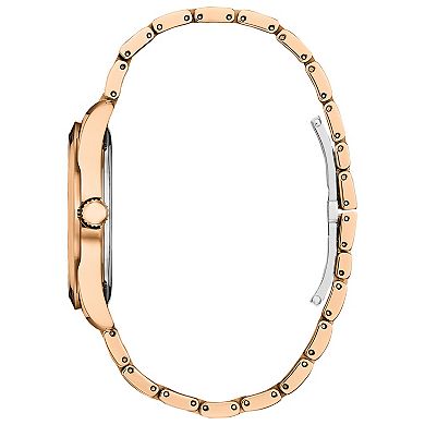 Citizen Eco-Drive Women's Arezzo Rose Gold Tone Stainless Roman Accent Dial Bracelet Watch - EM0973-55A
