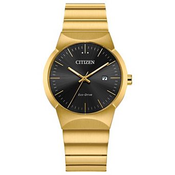 Citizen Women's Eco-Drive Modern Axiom Gold Tone Stainless Steel Black Dial Bracelet Watch