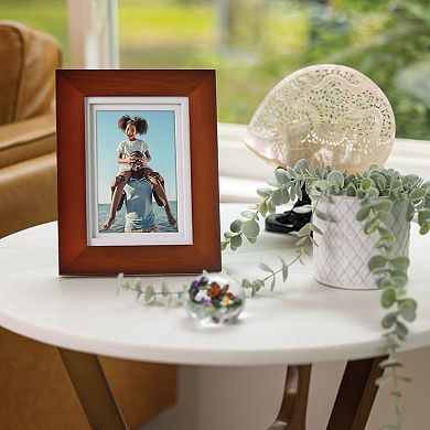 Gallery Solutions 4"x6" Matted Flat Walnut Tabletop or Wall Frame