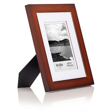 Gallery Solutions 5" x 7" Matted Flat Walnut Tabletop or Wall Frame