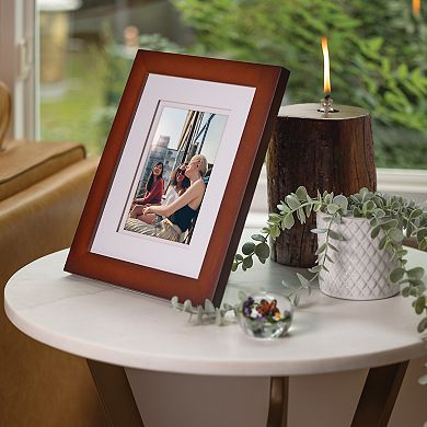 Gallery Solutions 5" x 7" Matted Flat Walnut Tabletop or Wall Frame