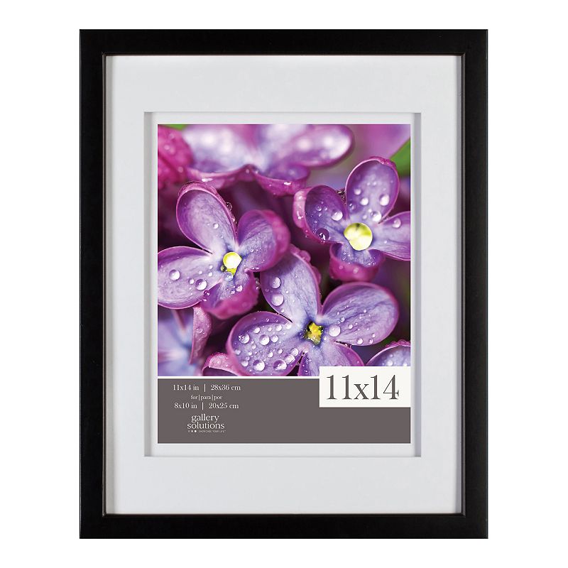 Gallery Solutions 11 x14  Picture Frame - Wall Tabletop Display for 8 x10  Photos - Black