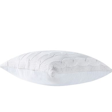 Indigo Ink Soft Cable Knit Decorative Pillow